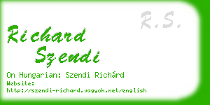richard szendi business card