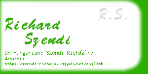 richard szendi business card